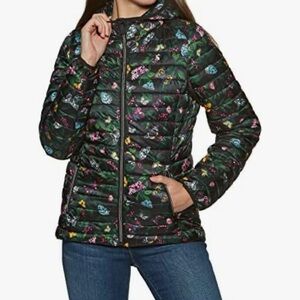 Joules Black Butterfly Women's Hooded Puffer Jacket 6